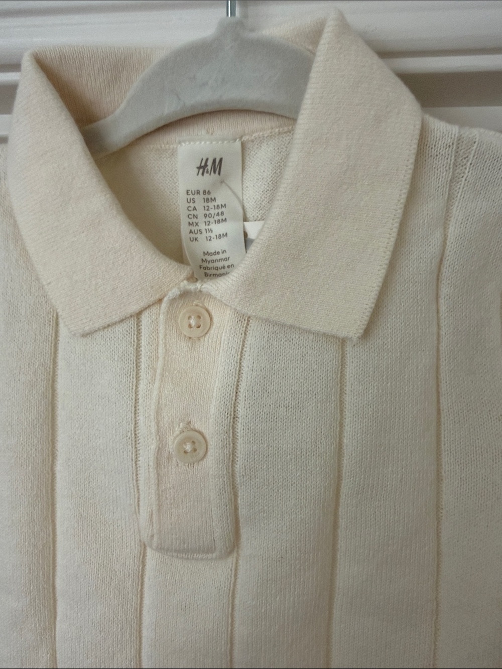 H&M Cream Short-Sleeve Knit Polo - Picture 2 of 2